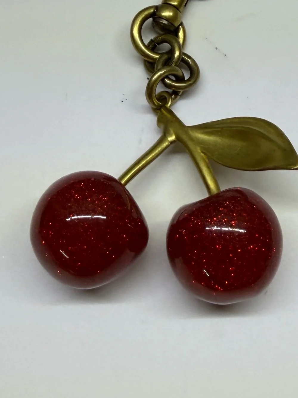 Cherry Charm Keychain - Red
